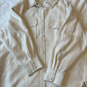 H&M PEARL COLLAR “TWEED” SHACKET